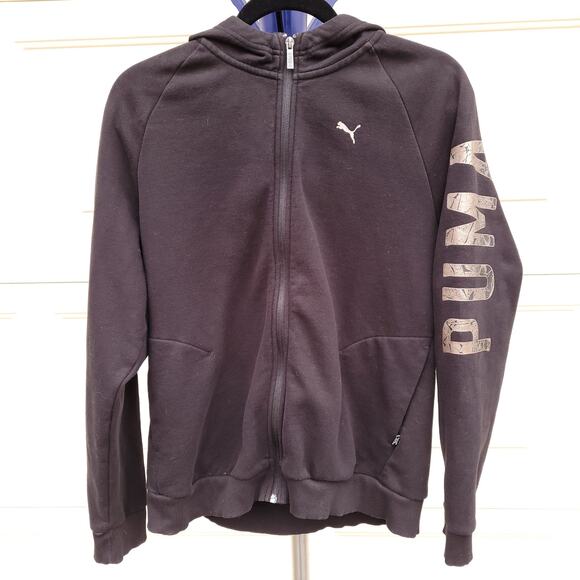 Puma Black Hoodie Sleeve Branding Graphic size XXL Style no 853438-51 Unisex - Picture 1 of 16